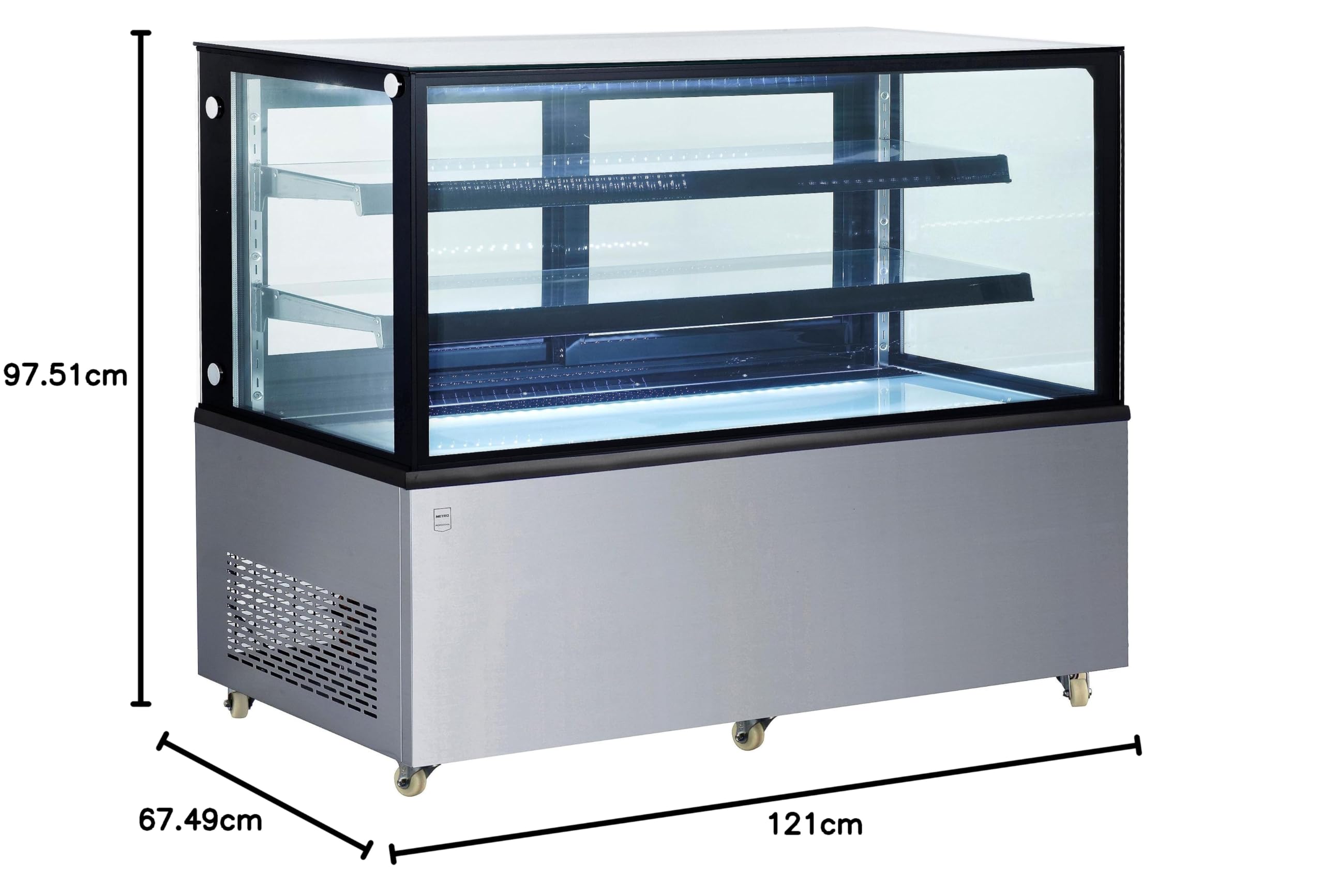 METRO Professional vitrina refrigerada horizontal GCV1270, 300 L, plata/negro