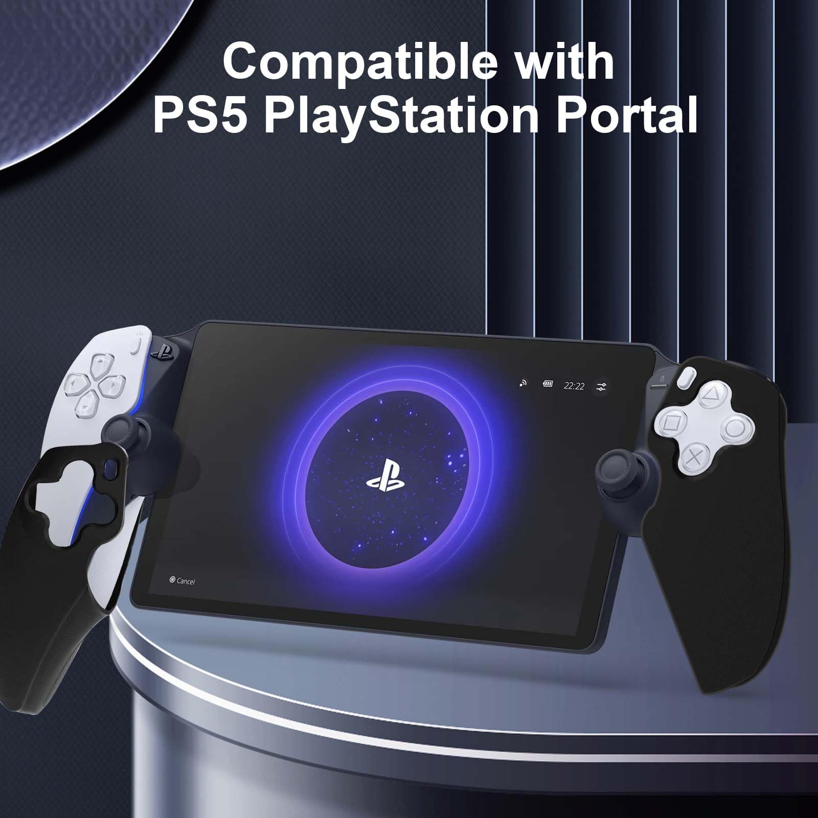 QULLOO Funda Compatible con Sony PS5 PlayStation Portal, Anti-Deslizante Anti-arañazos Carcasa de Silicona Protección Case Cover - Negro