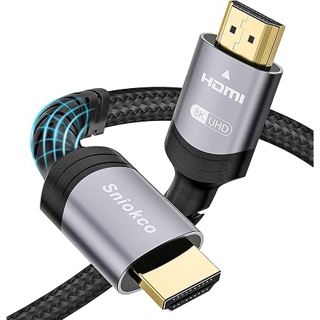 8K HDMI 2.1 Cable 2M, Sniokco Certified 48Gbps Ultra High Speed Braided HDMI Cable 6.6FT, Support Dynamic HDR, eARC, Dolby Atmos, 8K60Hz, 4K120Hz, HDCP 2.2 2.3, Compatible with HD TV Monitor and More