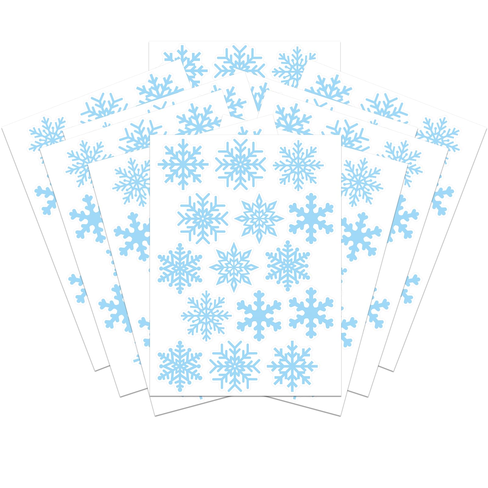 Ozepao 150 Pcs Snowflake Stickers 6 Different Designs Winter Holiday Crafts Envelopes Party Decor Supplies