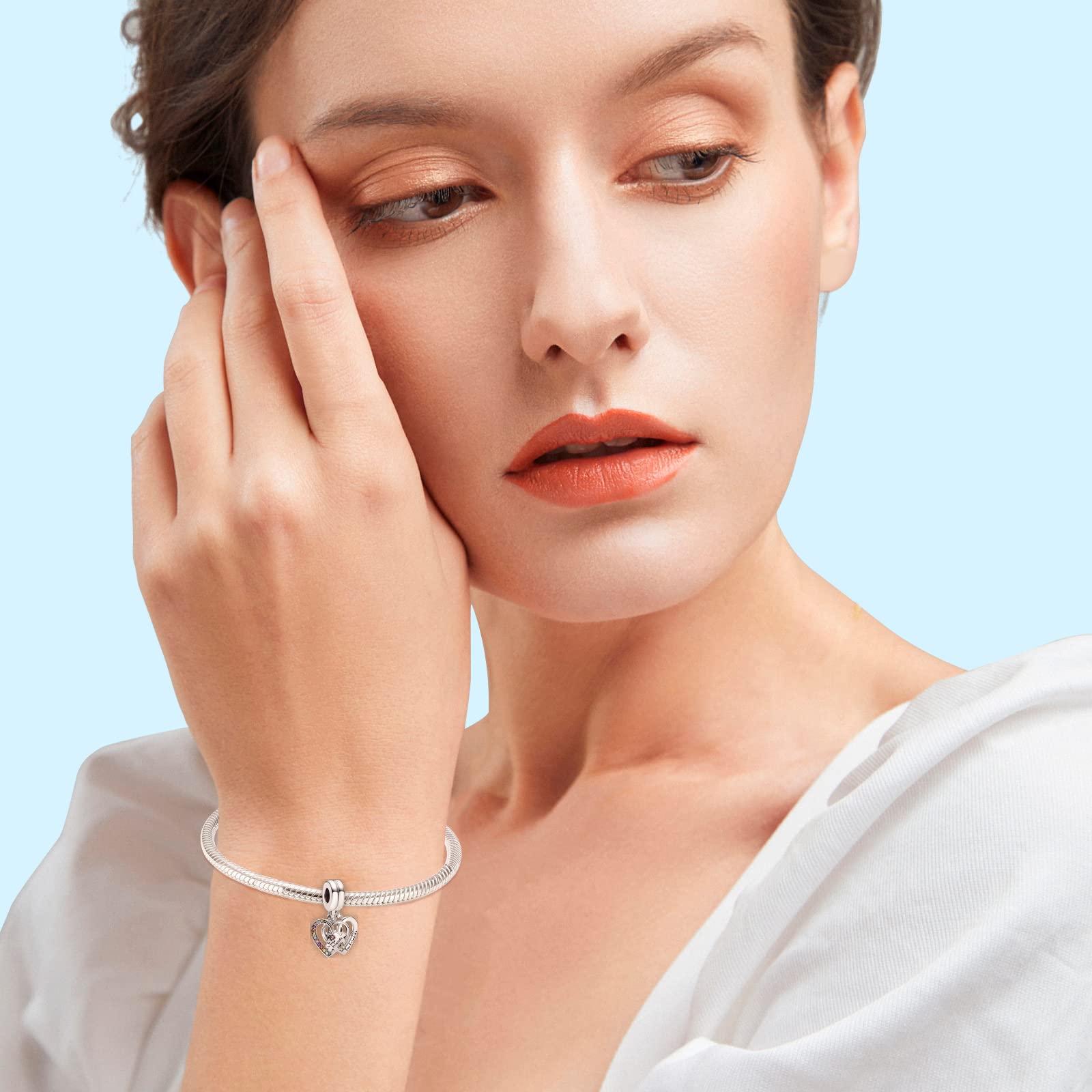 MGIUL Personaggi del Cinema Castelli Pupazzi di Neve Ali e Clips Charm Pendant Argento 925 Ciondoli Perline Gioielli Regalo per le Donne