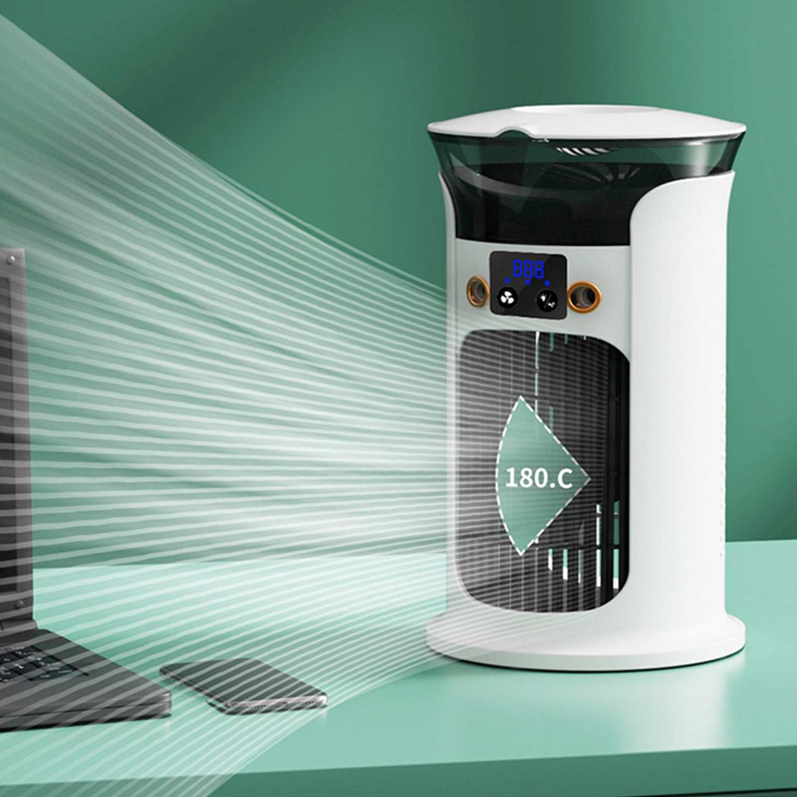 Portable Air Conditioner Cooling Fan, Mini Air Conditioner, Evaporative Cooler Witt 3 Speeds, Cooling Fans That Blow Cold with 2 Mist Modes and 7 LED Colors, Quiet Mini Cooler for Bedroom