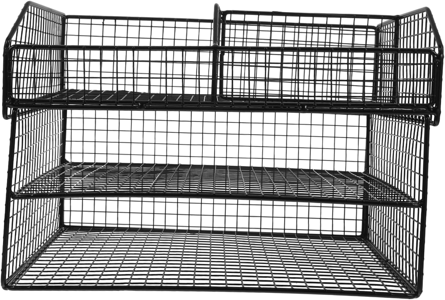 TEHAUX Iron Desktop Bookshelf Letter Rack Office Home File Rack Organizer Space Saving