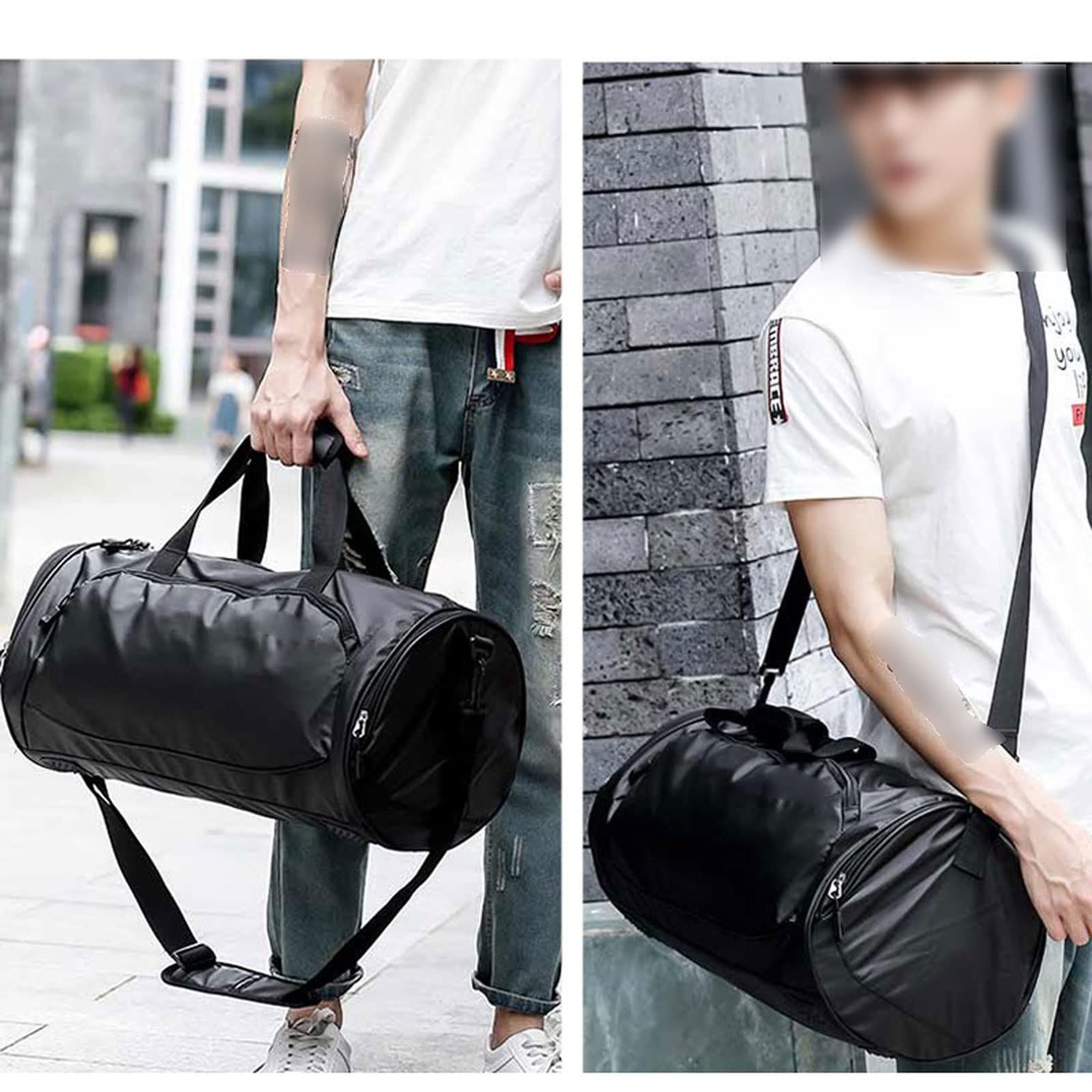 Borsa da uomo impermeabile, borsa da palestra, borsa da viaggio per basket con scomparto per scarpe, borsa da allenamento sportiva, borsa da calcio, borsa da viaggio per donna e uomo (blu) (rosso)