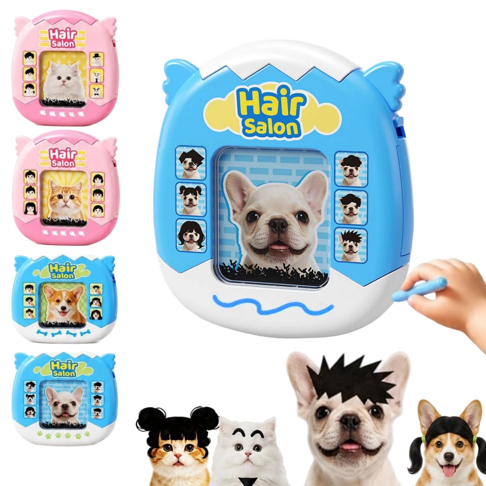 Cat Magnetic Drawing Board, 2-in-1 DIY Hairstyle Toy with Stylus Pen (French bulldog)