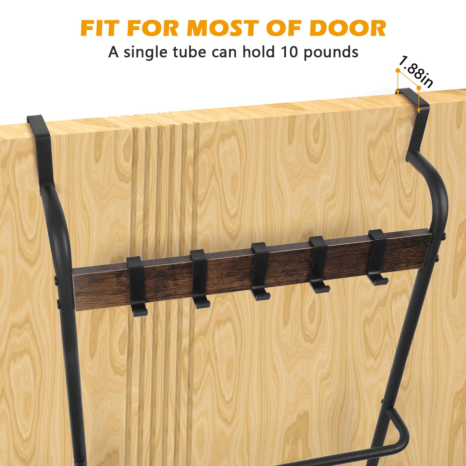 Over-the-Door Towel Rack - 5 Hooks & 4 Bars -4 Over-the-Door Towel Rack - 5 Hooks & 4 Bars -4