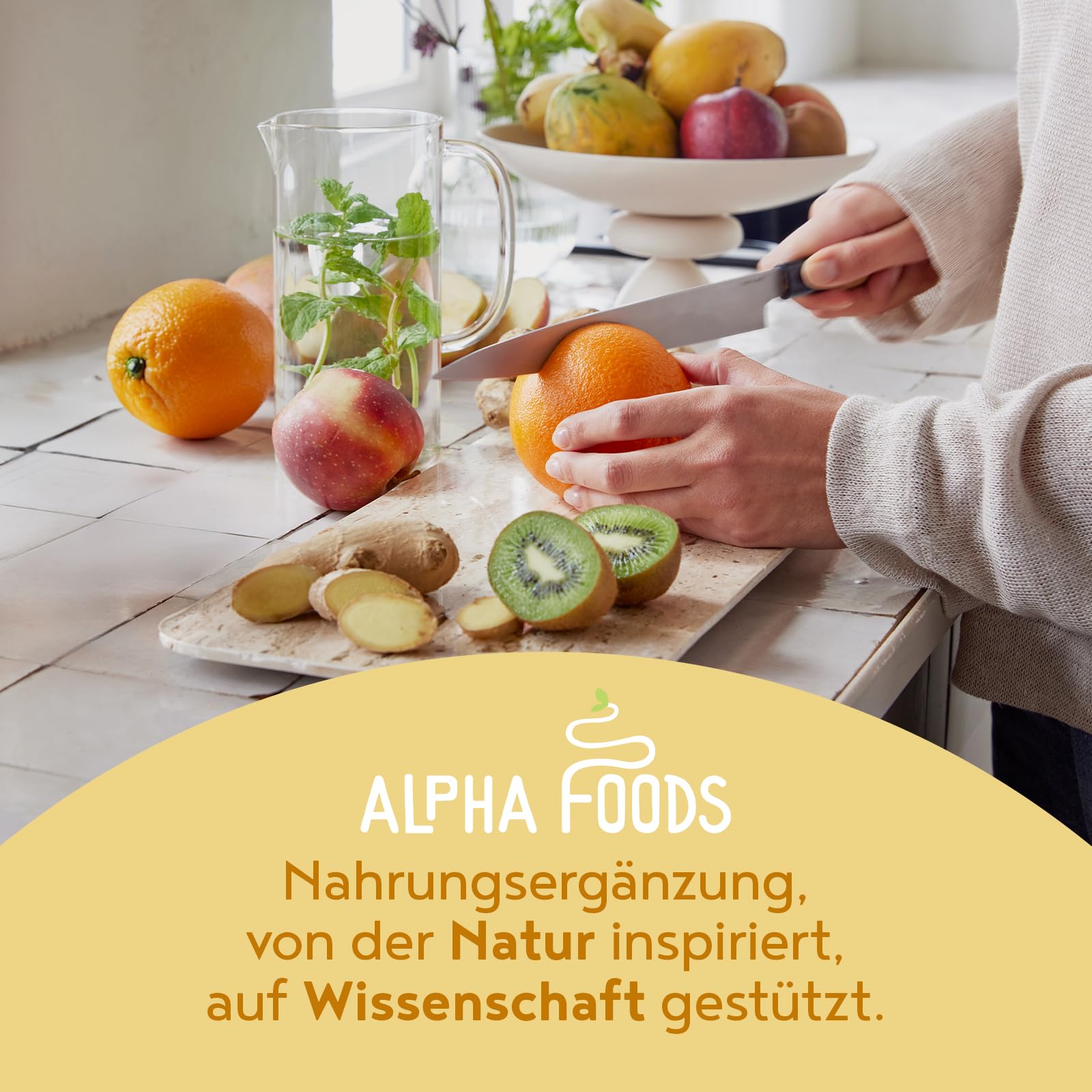 Alpha Foods Vegan Protein Pulver, 1200g, 22g Proteingehalt pro Portion, Vanille Geschmack, 40 Shake Portionen, pflanzliches Proteinpulver, optimales Aminosäurenprofil