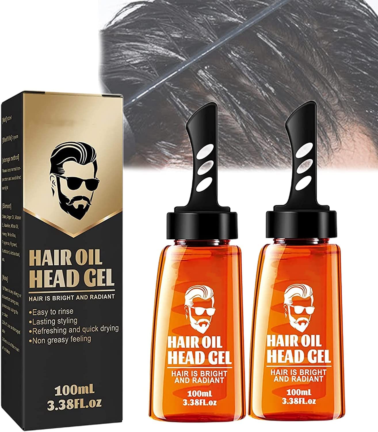 ERISAMO 2 in 1 Hair Wax Gel with Comb, Long Lasting Men's