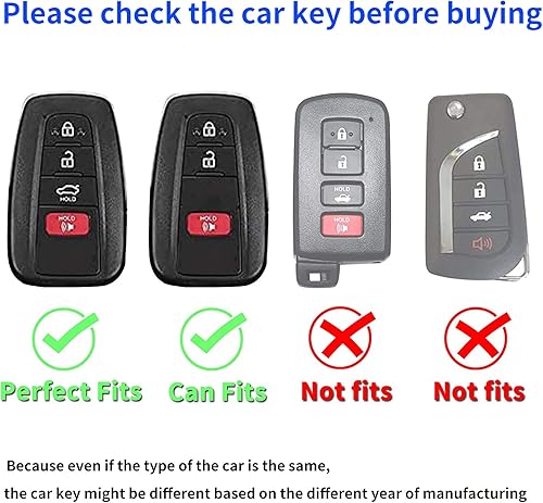 Miniatura 7 de LCXJMWKL Funda para llavero Toyota, compatible con Tundra Tacoma Sequoia 4Runner Highlander RAV4 Camry Corolla Avalon (solo para Keyless Go), TPU