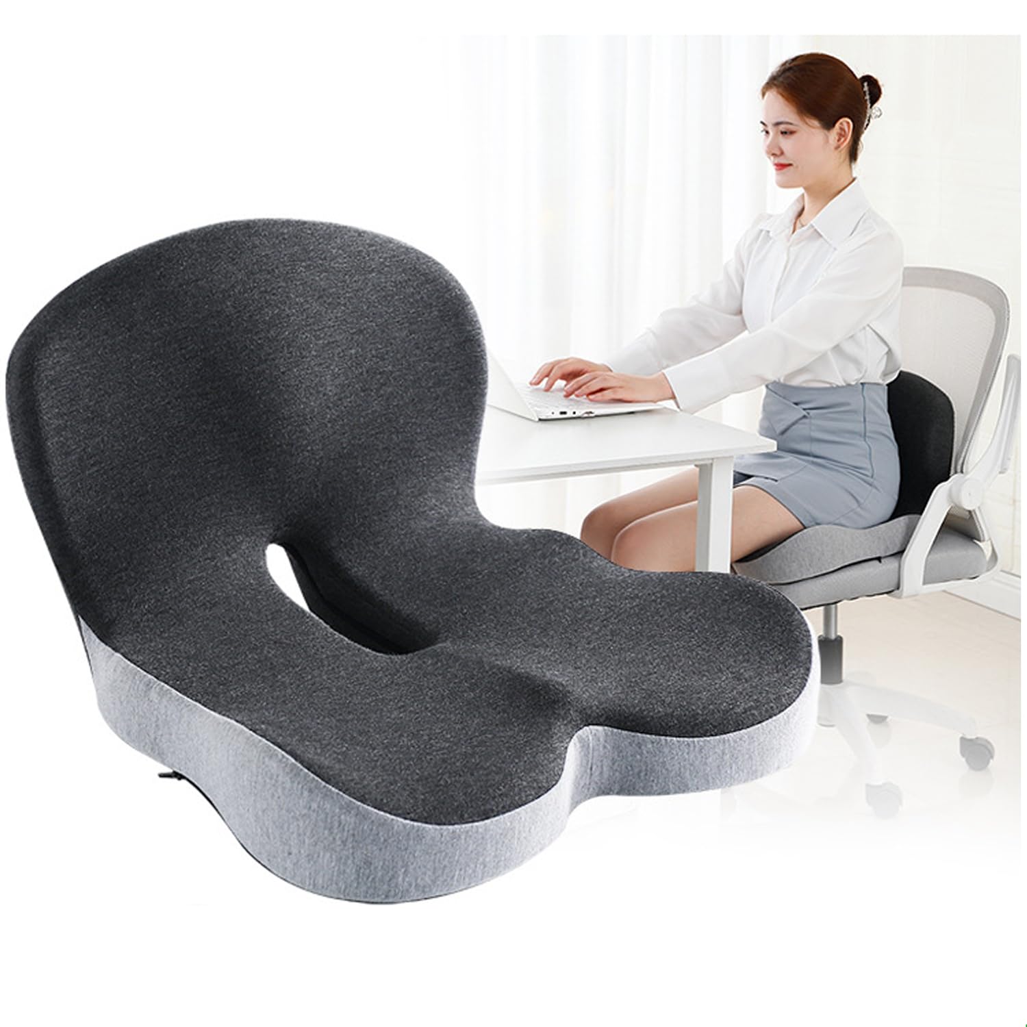 Mosycle Memory Foam Knee Pillow For Side Sleepers - Orthopedic Knee & Leg Cooling Pillow, Adaptive Bed Assistance Product, Leg Pillow For Sleeping Lower Back & Hip Pain (White) CUSH-L