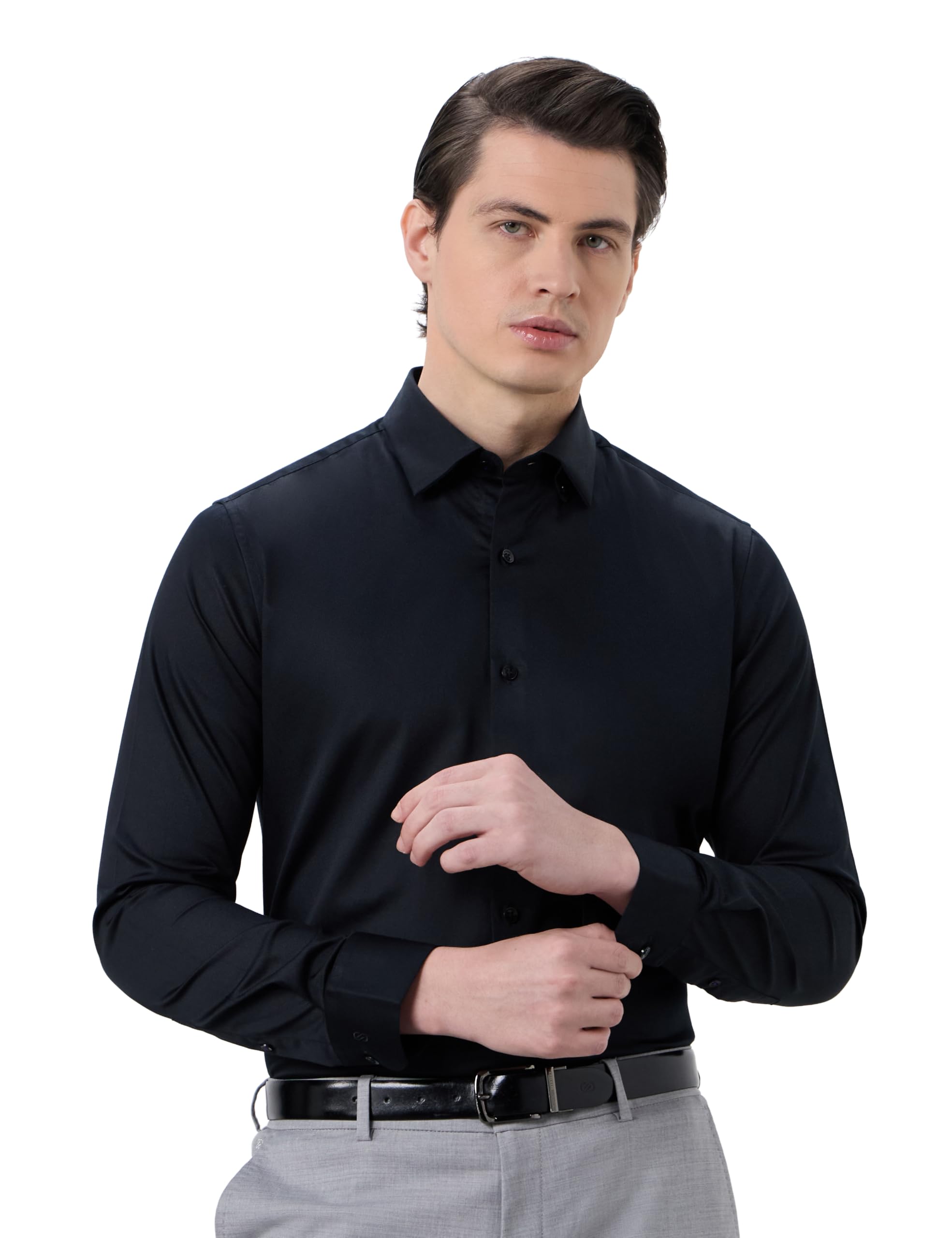 symbol premium Men's Slim Fit Satin Formal/Dress Shirt | 100% Cotton | Soft & Lustrous Finish | Available in Plus Sizes-picture-36