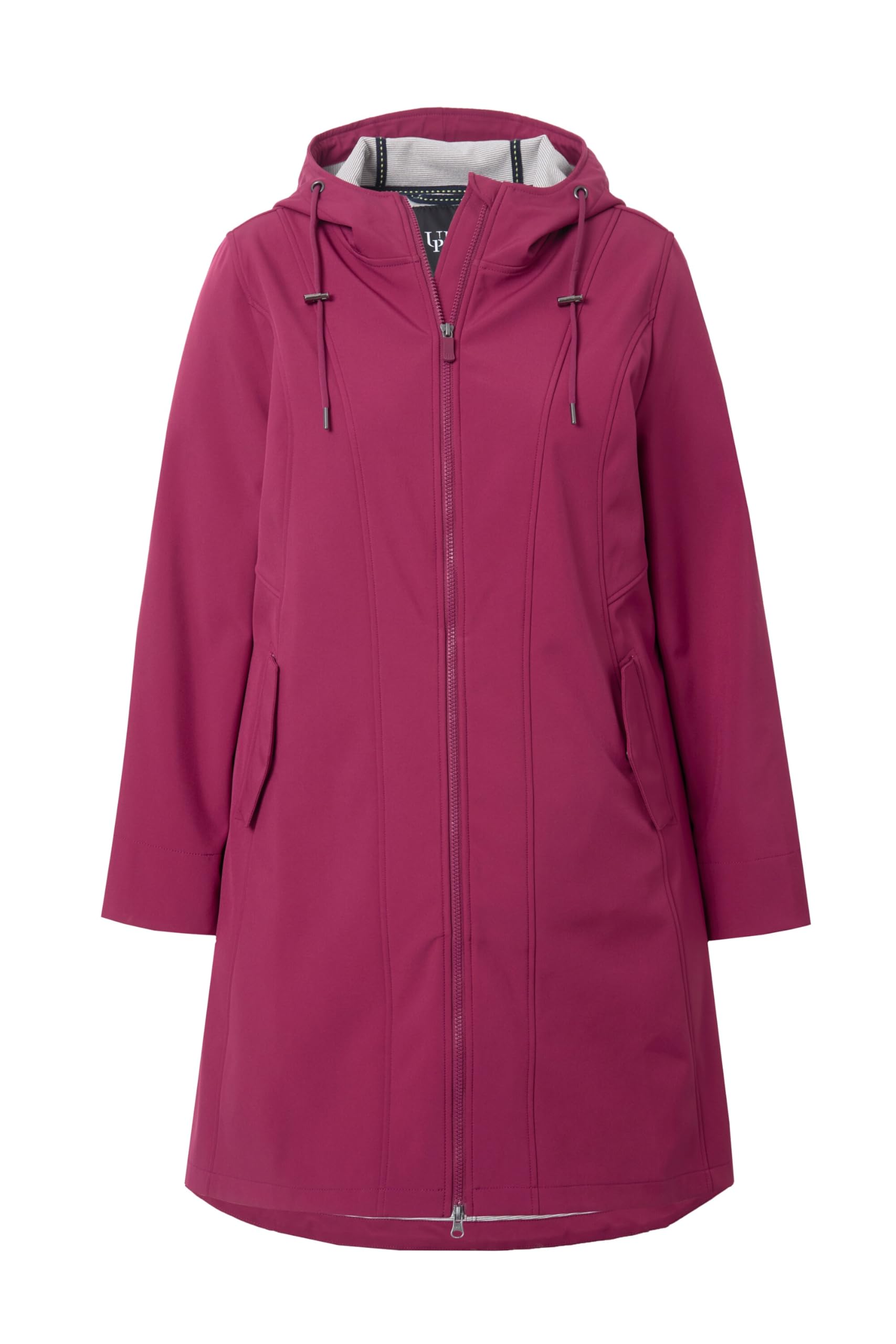 Ulla Popken Kurtka długa Kobiety Hyprar Softshell-longjacke, Wasserabweisend, Kapuze