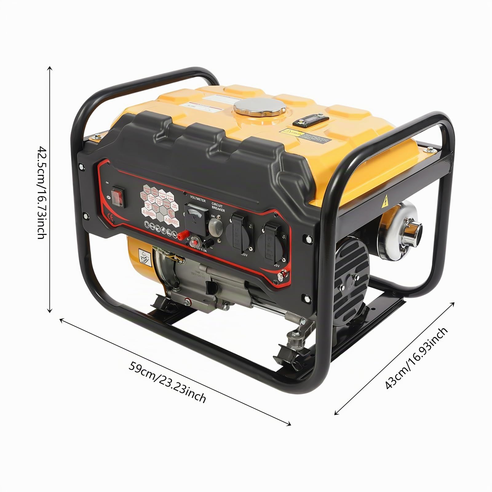 Gruppo elettrogeno di emergenza | 2000 W benzina 6,5 HP 4 tempi spostamento 196 cm³ | Inverter Generatore di corrente portatile | Silenzioso 68 dB per campeggio all'aperto