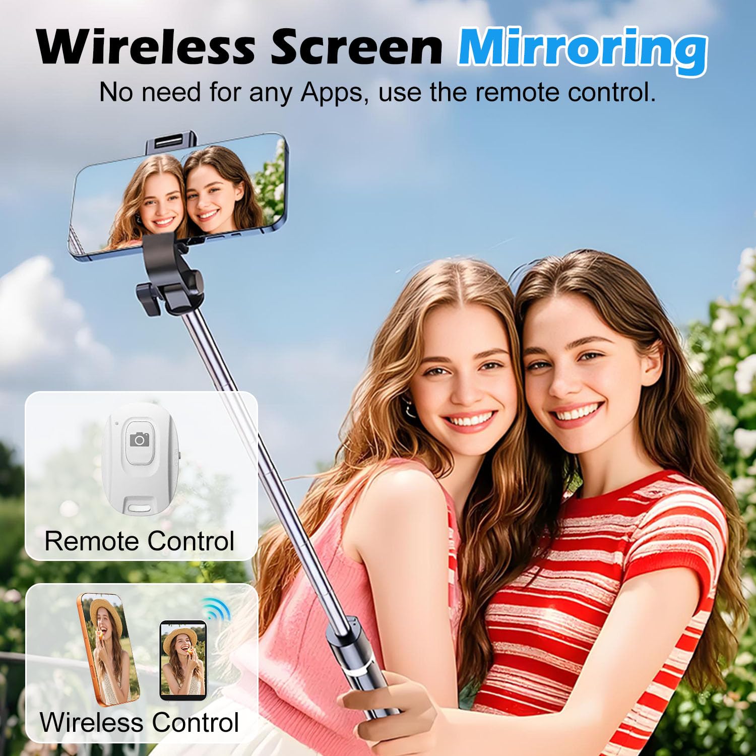 Handy Selfie Monitor für iPhone & Android – 4K Selfie Monitor iPhone mit 3,97" Bildschirm, Bluetooth-Fernbedienung, Magnetring & Langzeit-Akku für Vlog, Live-Stream & TikTok