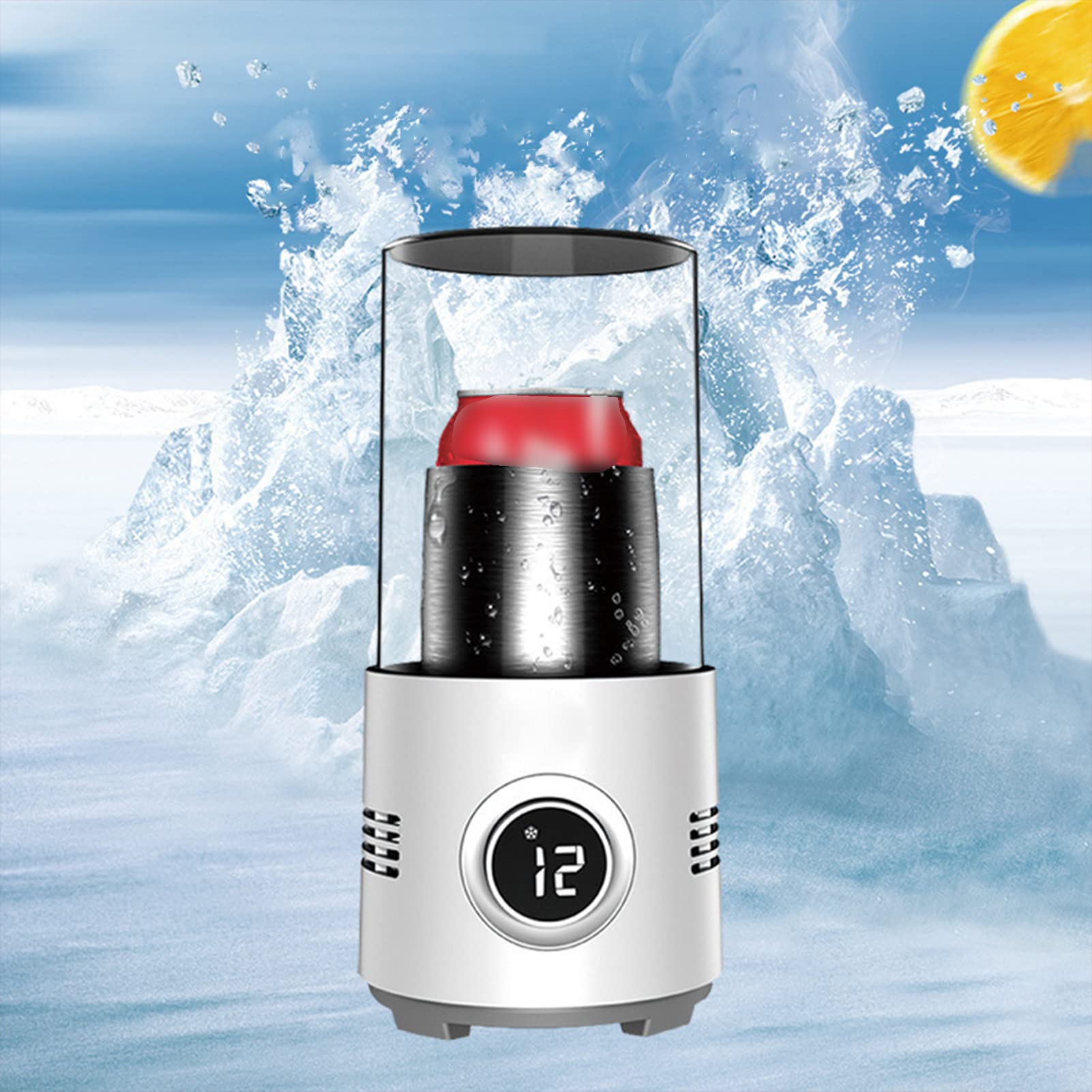 Mini Frigorifero Portatile per Il Riscaldamento rapido di Tazze, refrigeratore/scalda-Bicchieri elettronico per Bevande di Birra e Vino ghiacciate, Frigorifero da Tavolo a raffredd
