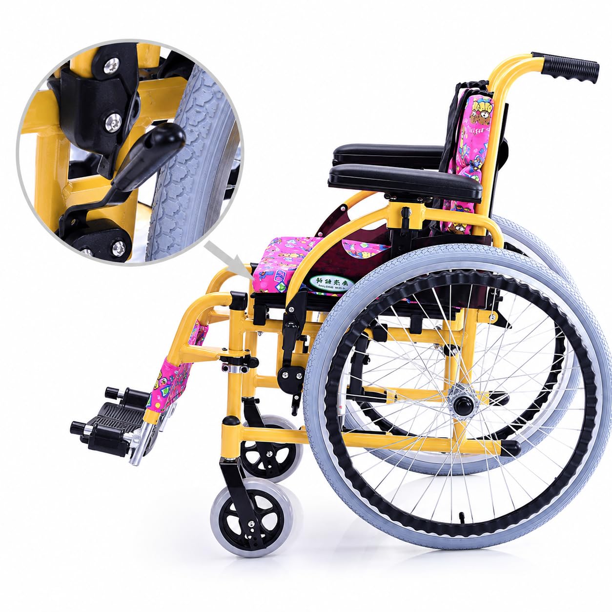 Silla de ruedas autopropulsada para niños, silla de movilidad plegable ligera con capacidad de 100 kg, ideal para niños con necesidades especiales y uso de rehabilitación