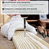 Vista 8 de Tornillos de chapa metálica de cabeza plana #4 x 1/4" (200 unidades), acero inoxidable 304 (18-8), Phillips Drive, tornillos autoroscantes