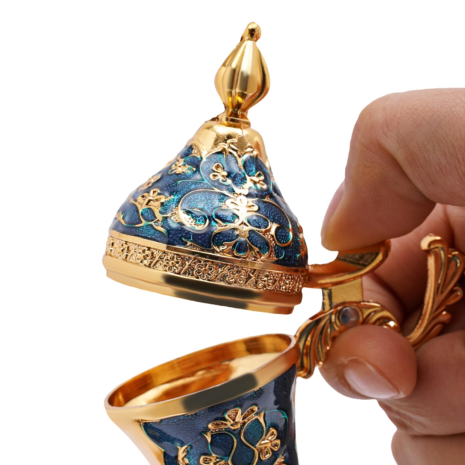 Ensemble de théière turque vintage avec plateau et 6 verres à thé, ensemble de verres à thé turcs, ornement de théière turque, cafetière marocaine pour la maison et le thé
