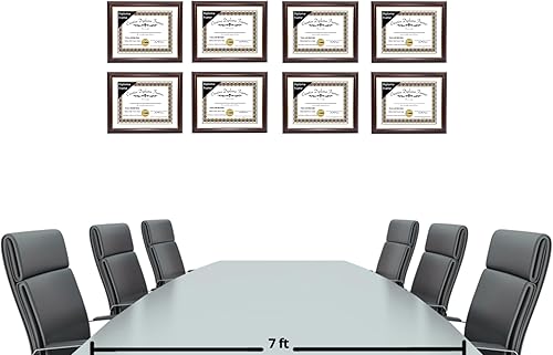 Vista 19 de Creative Picture Frames Marco de diploma de borde dorado caoba de 12 x 16 pulgadas con vidrio negro y colgadores de pared instalados, marco