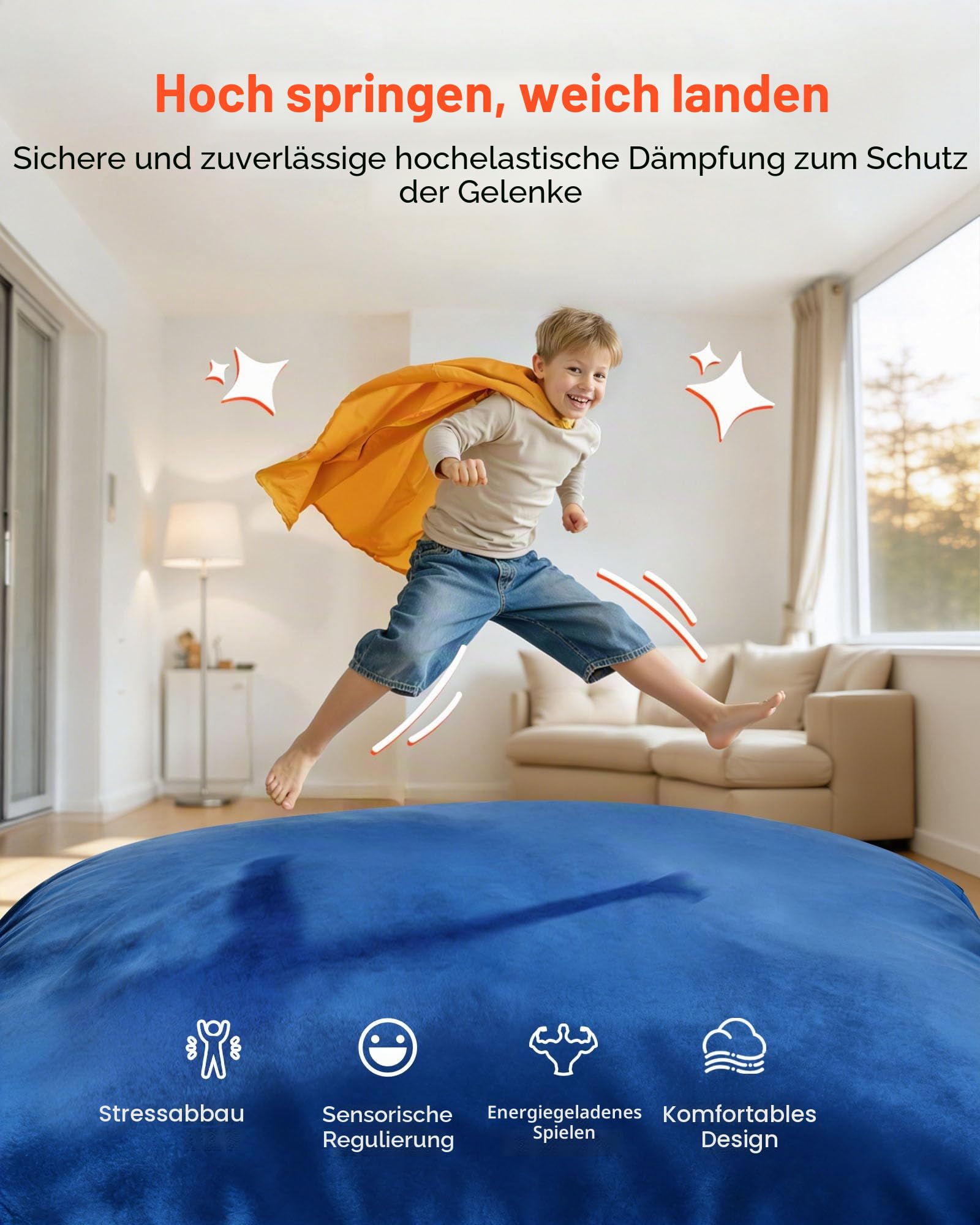 VEVOR Crash-Pad, Crash-Pad für Kinder, sensorisch, mit Schaumstoffblöcken und waschbarem Bezug, große weiche Kissenmatte, sensorische Raumausrüstung für Kinder, springen, entspannen und spielen