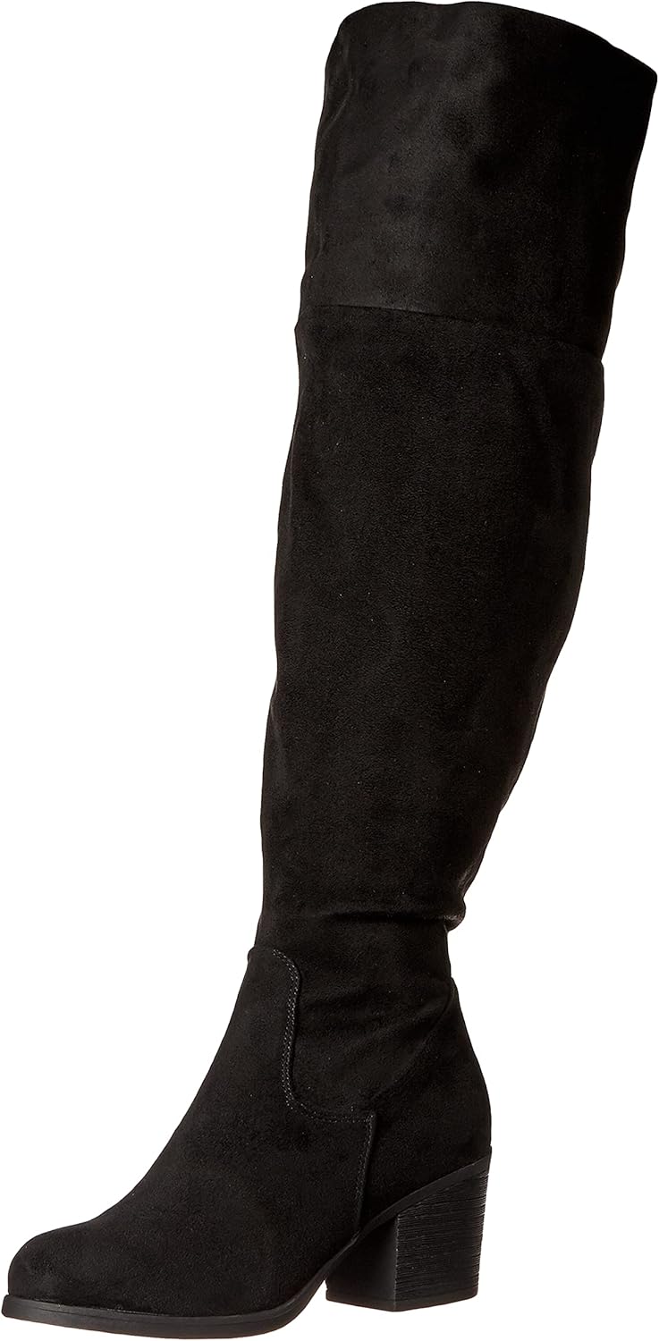 Journee Collection Women's Knee Boots, Black, 9