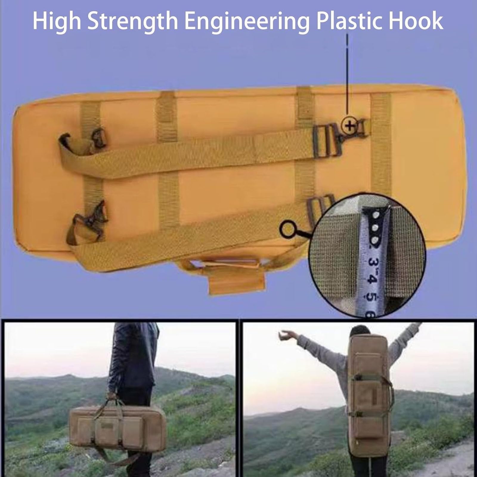 Lange Jagdtasche,Gewehrtasche 2 Langwaffen mit Justierbarem Schultergurt zur Sicheren Fixierung Transport Ihrer Langwaffe,Kurzwaffe,Munition,Magazine