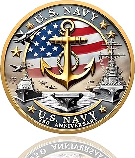 Marine Corps 250th Anniversary Challenge Coin, US.MC Military Commemorative Coins - 1.57 Inch Marine Corps Navy Challenge Coin in Durable Metal - Veteran Gift & Military Collectible