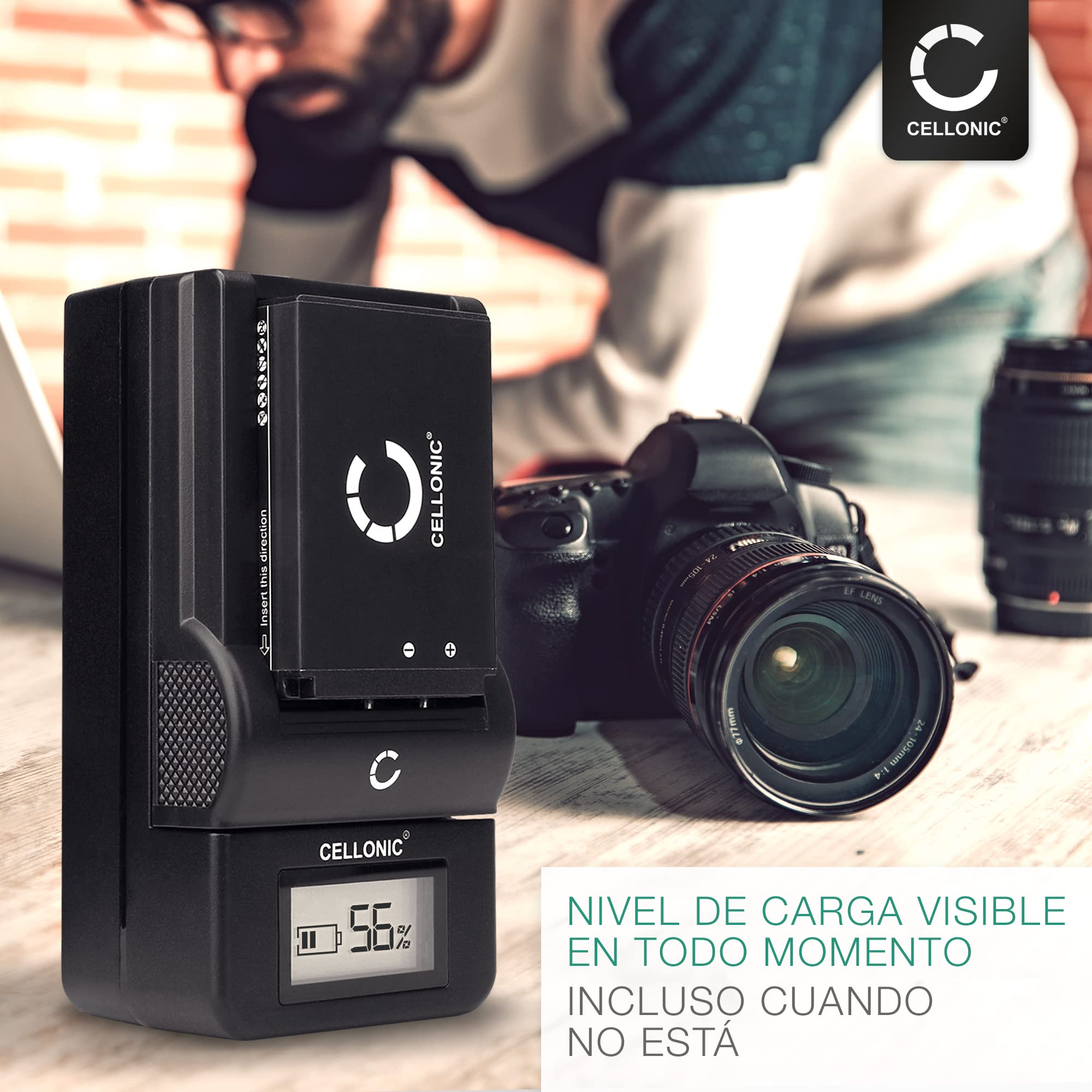 CELLONIC 2X Batería para Cámara Compatible con Panasonic HC-X1000, HC-MDH3, AG-AC8, CGA-D54 - (4400mAh, 7.4V) + Cargador