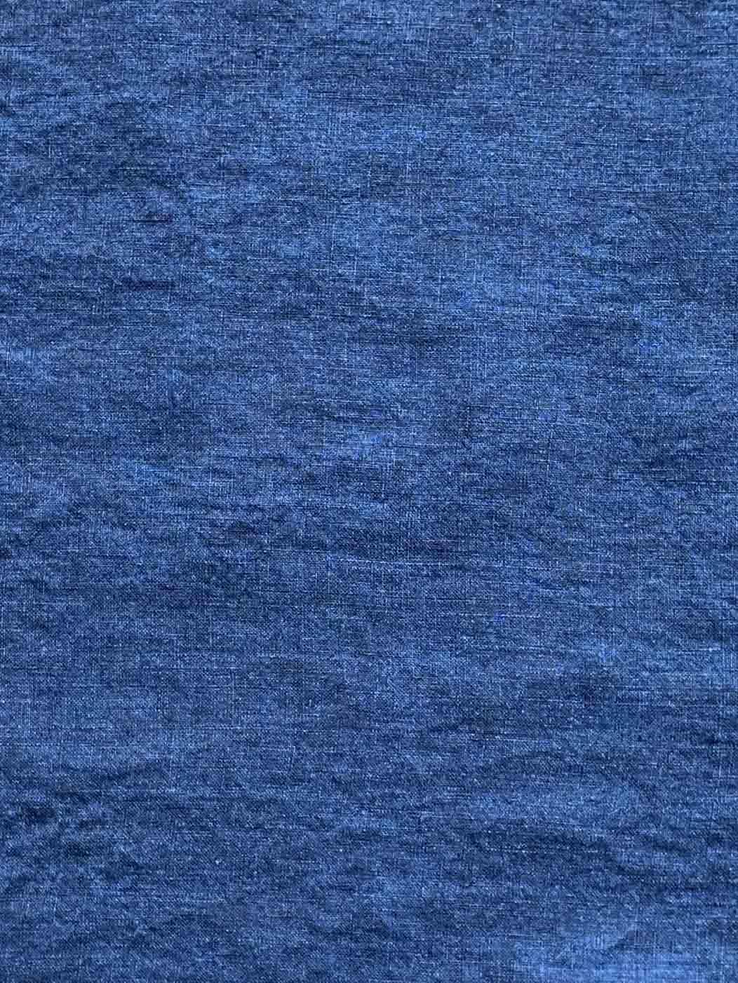 Indigo Linen Denim Blue Woven Fabric,Soft,Lightweight,Breathable,Versatile and Sewing,100% Linen Fabrics for Clothing by The Yard (Dark Denim Blue, Cut by The Yard)