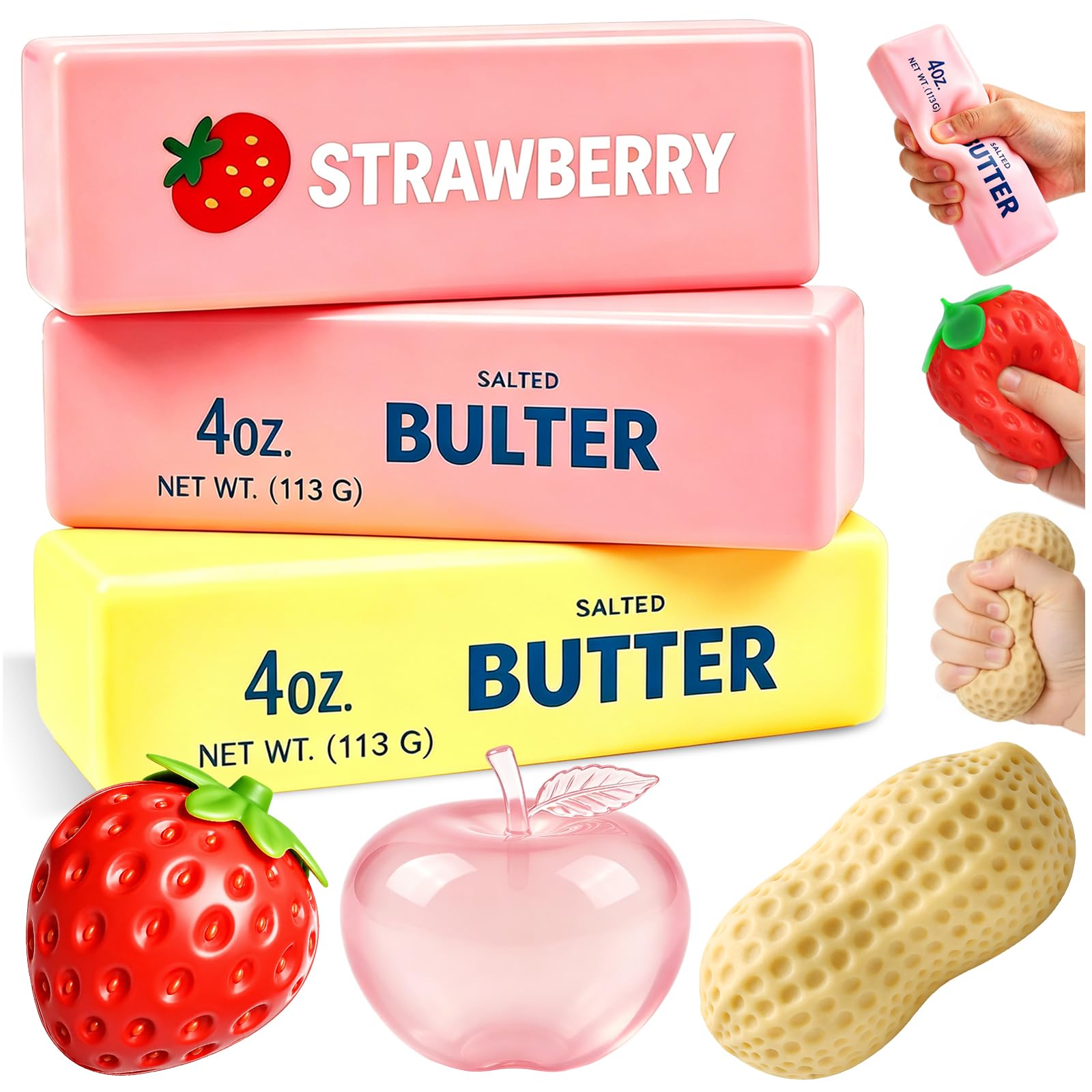 6 Pack Fidget Toys Set, Slow Rise Fidget Kit with Butter Stic
