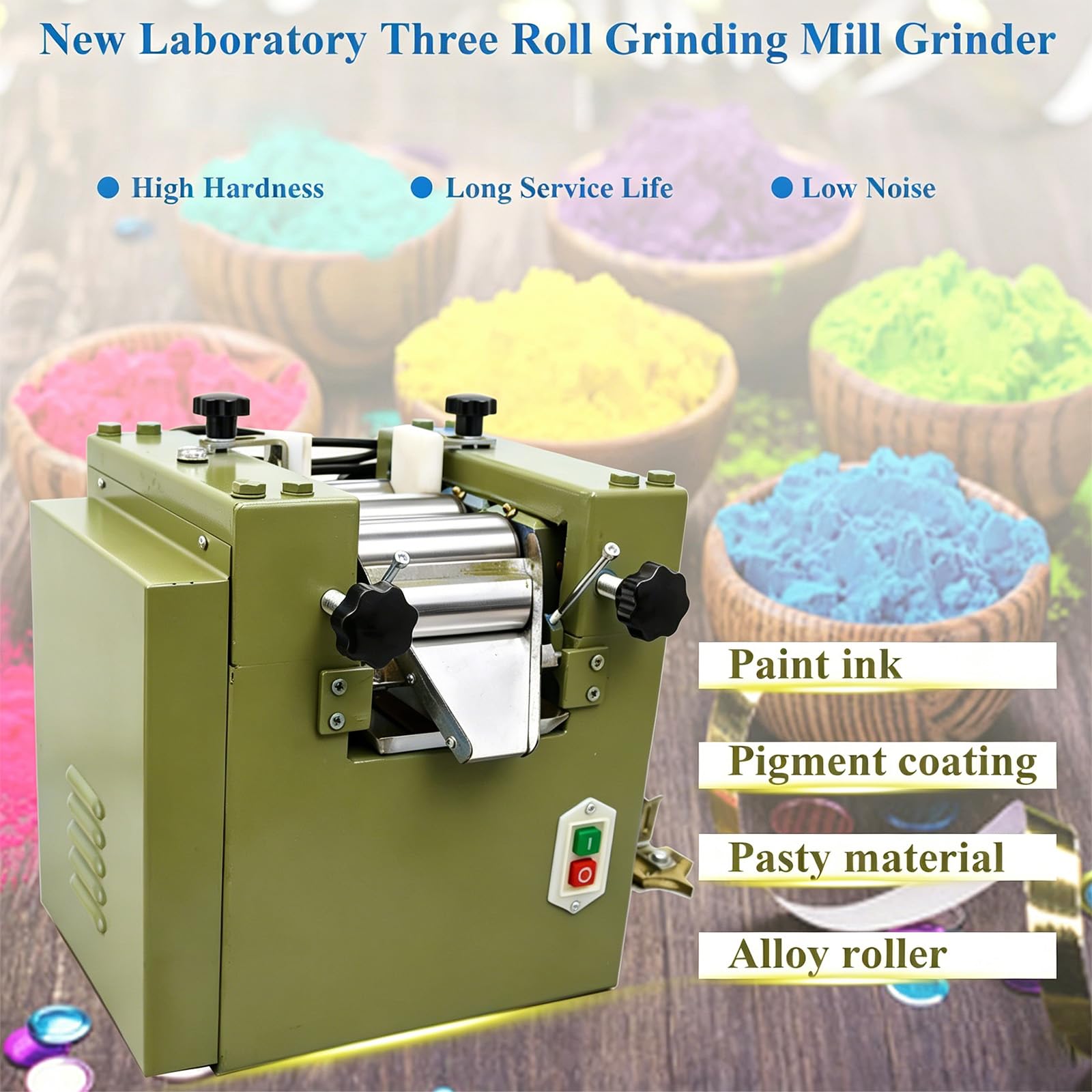 220 V 750 W Labor Dreirollenschleifer, Labor-Schleifmaschine mit Walze, Dreifach-Rollen-Mühle, für Farbtinte, Paste, Pigment