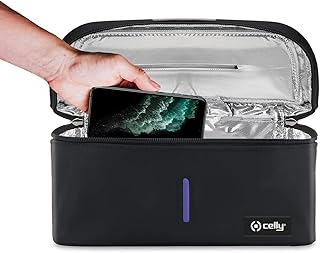 Celly Máquina esterilizador portátil de raios UV universal (certificações), bolsa desinfetante com raios UV-C para smart...