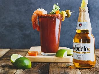 LAVA Premium Authentic Michelada Mix Craft Cocktail Mixer, Made with Real Tomatoes, Ancho Chile Peppers, Tamarind, No Junk Ingredients, Vegan, 1-Liter (33.8oz) Glass Bottle, Ready to Use