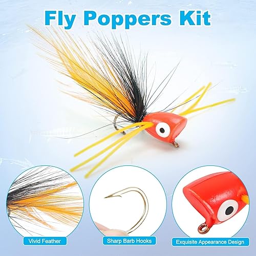 Miniatura 4 de Ansnbo 12 moscas para pesca con mosca, señuelos para pesca con mosca, lubina, panfish bluegill, crappie, insecto, trucha, salmón, flys, kit para