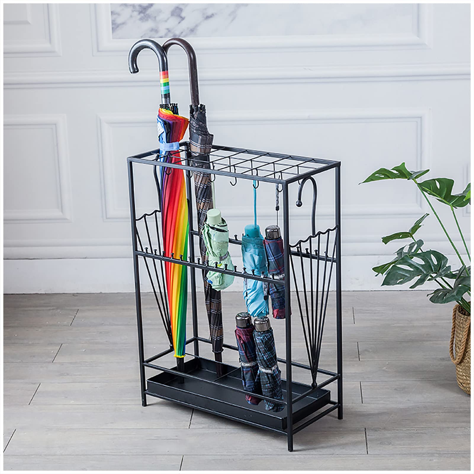 Porte-parapluies commercial grand volume antirouille pour 21 longs et 42 courts