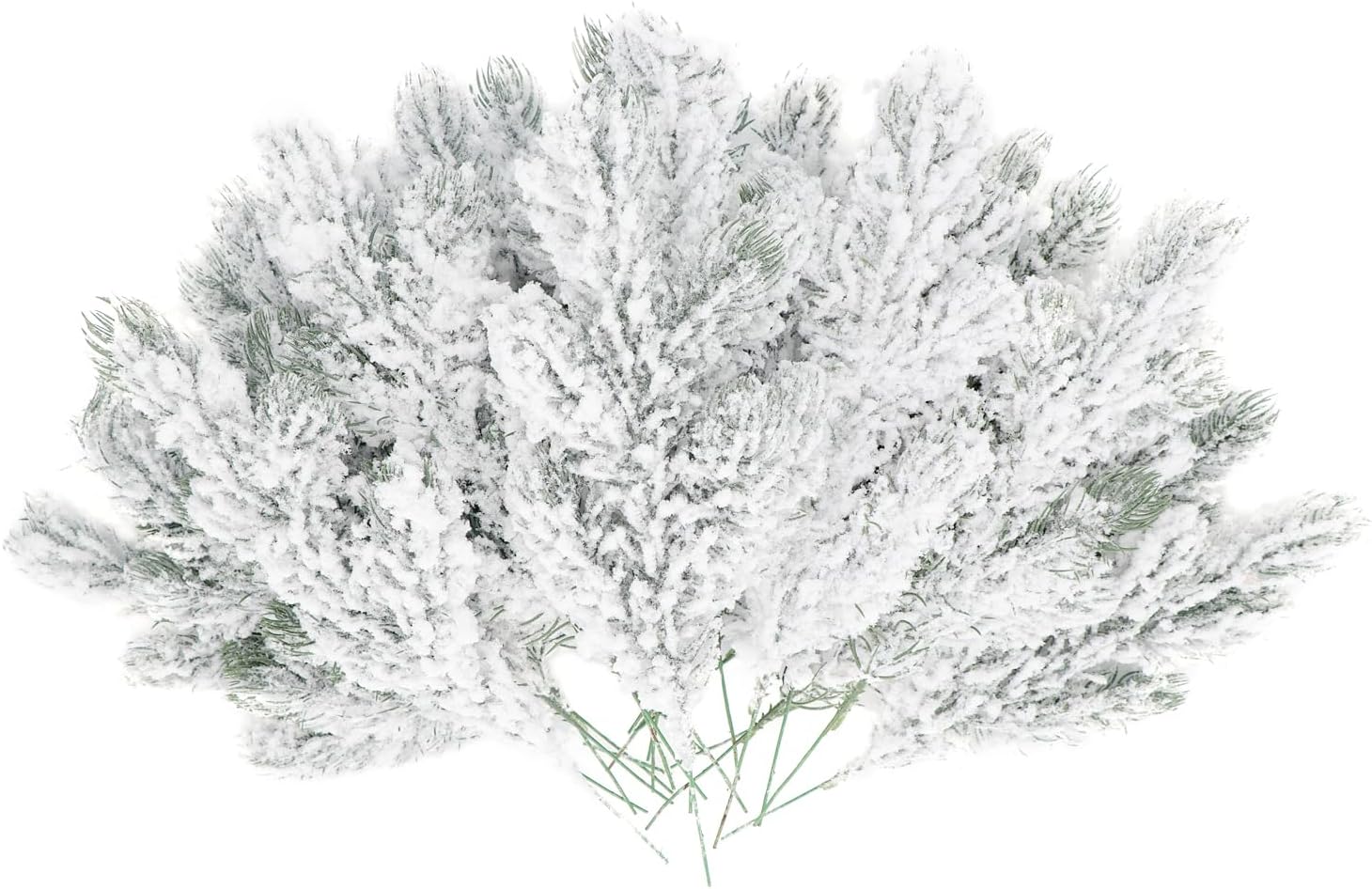 20 Pcs Snowy Artificial Pine Needles Branches Twigs 27cm Fake Frosted Pine Picks Greenery Stems Christmas Pine Tree Pick Winter Faux Fir Pine Sprays Twig for Crafts Wreaths Garlands Flower Arrangement