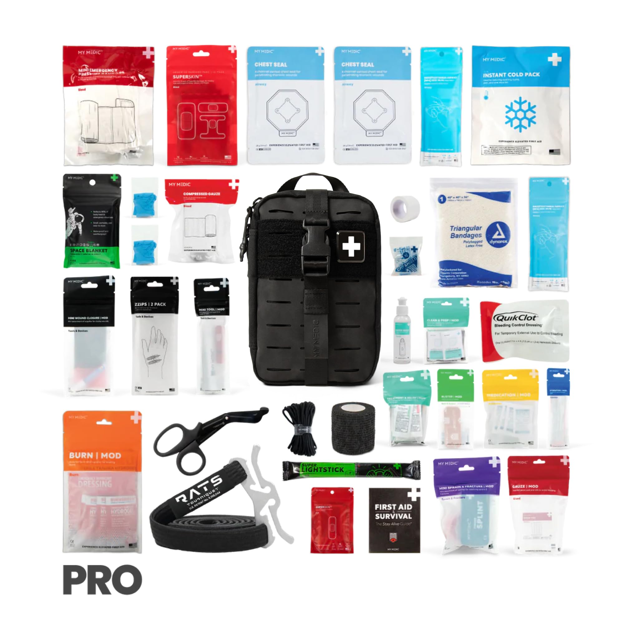 MY MEDIC MyFAK PRO - Kit táctico de trauma IFAK y kit de primeros auxilios con torniquete, artículos HSA FSA, fabricados en Estados Unidos, suministros médicos de combate, paquete de trauma y bolsa