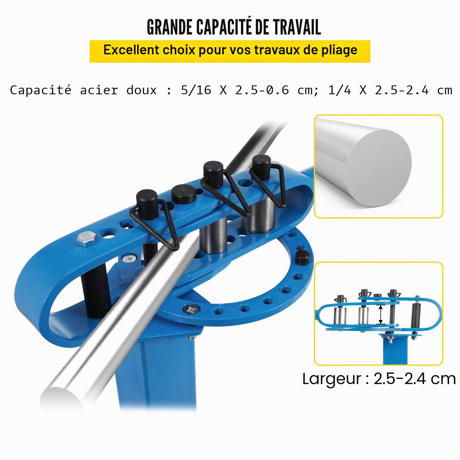 VEVOR Cintreuse Manuelle Presse de plancher en métal type de sol 7 matrices Poignée télescopique montable de 1-3 "