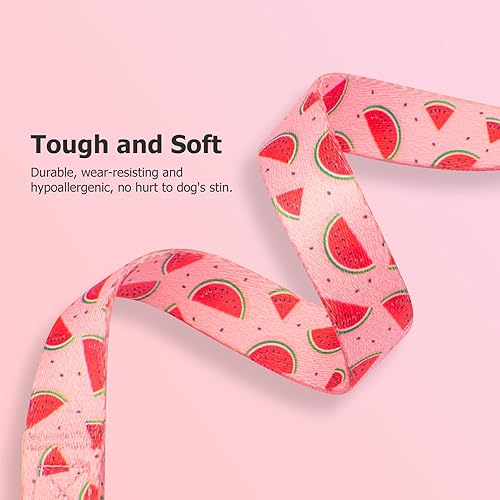 Miniatura 4 de Collar de perro hecho a mano para perros pequeños, medianos y grandes, sandía rosa con colgante de moda de otoño e invierno, ideal para perros