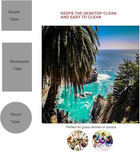 Vista 38 de K679 Galaxy Mantel Redondo para Mesa De 4 Sillas Mantel al Aire Libre Para Cocina Comedor Fiesta 30 X 30 Pulgadas