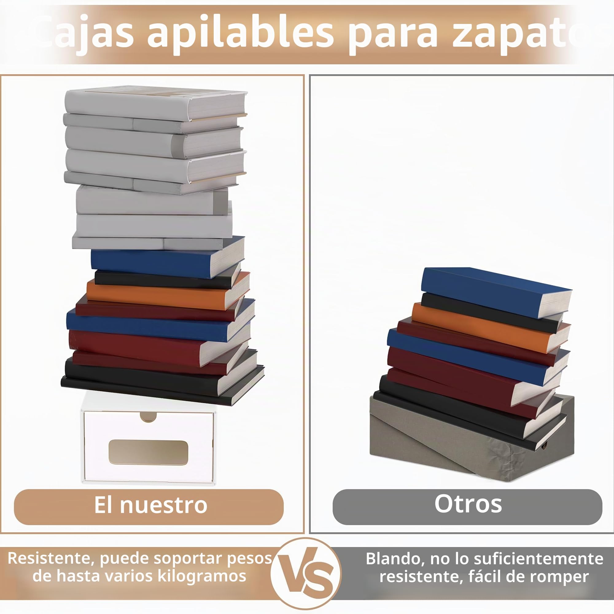 XMTECH 20 unidades de almacenamiento para zapatos con ventana, caja de almacenamiento para zapatos, caja de zapatos, caja de cartón de papel kraft, color blanco