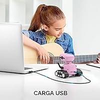 Vista 4 de ALLCELE Robot de juguete para niñas, robot RC recargable para niños, juguete de control remoto con música y ojos LED, regalo para niños a partir