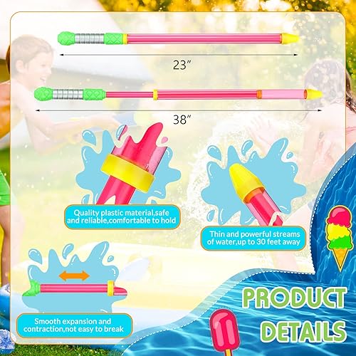 Miniatura 3 de 40 pistolas de agua de crayón de 22.4 pulgadas, pistolas de agua de chorro de agua, pistolas de agua a granel, pistola de agua de verano a granel,