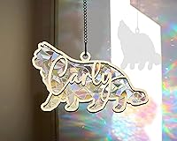 Vista 1 de Atrapasoles conmemorativo para gatos, personalizado con nombre, fecha, atrapasoles de razas de gatos, atrapasoles para pérdida de mascotas