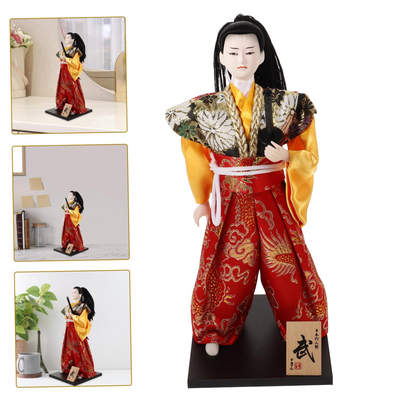 Miniatur Samurai Figur - Kupfernickel Statue Japanischer Krieger