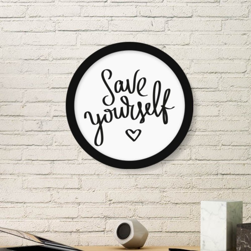 Stickers muraux ronds et cadre photo noir pour un salon chaleureux
