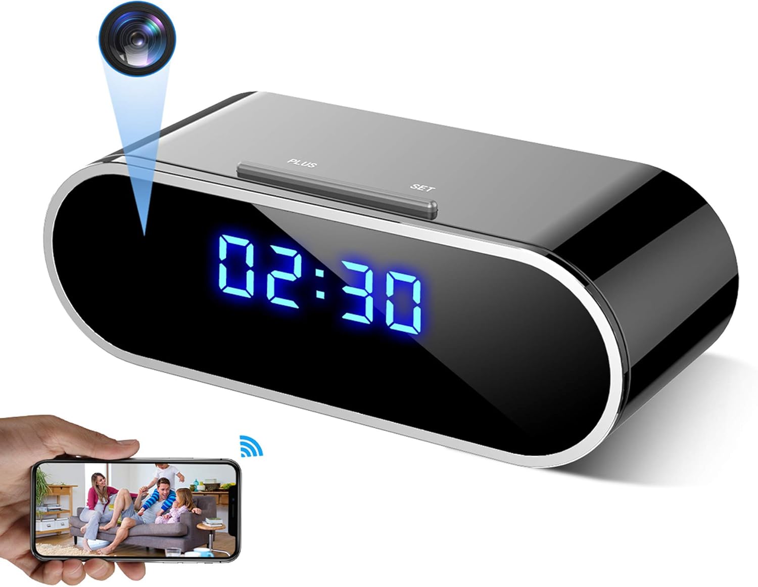 WEMLB WB726 HD 1080 P WiFi Hidden Camera Alarm Clock Night Vision