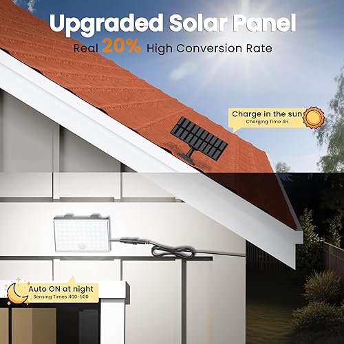 Miniatura 4 de Luz con sensor de movimiento para exteriores, con 3 modos, luces solares impermeables para exteriores desde el atardecer hasta el amanecer,