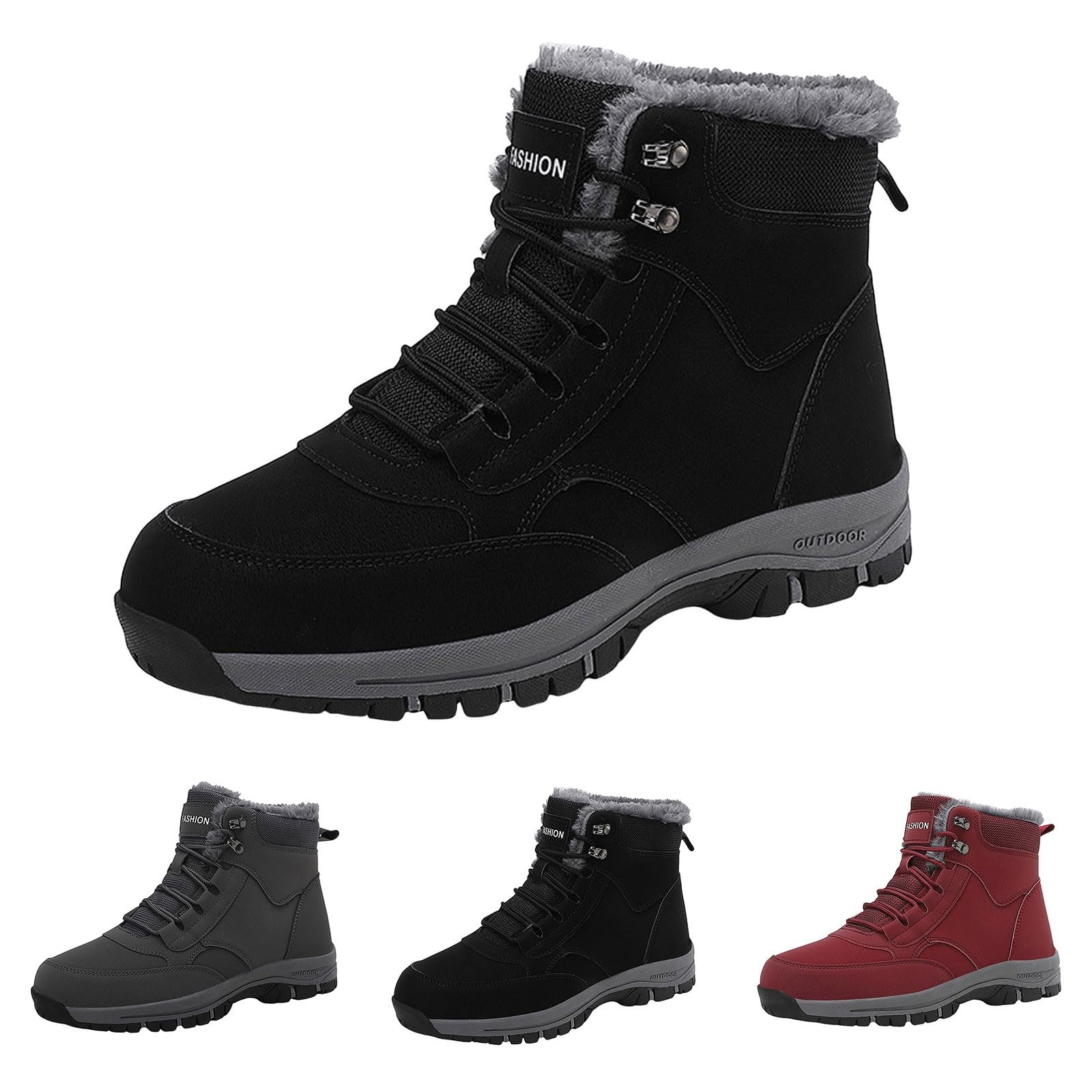 Womens Winter Boots Casual Waterproof Snow Boots for Women Lace Up Warm Walking Shoes Outdoor Comfortable Ankle Booties