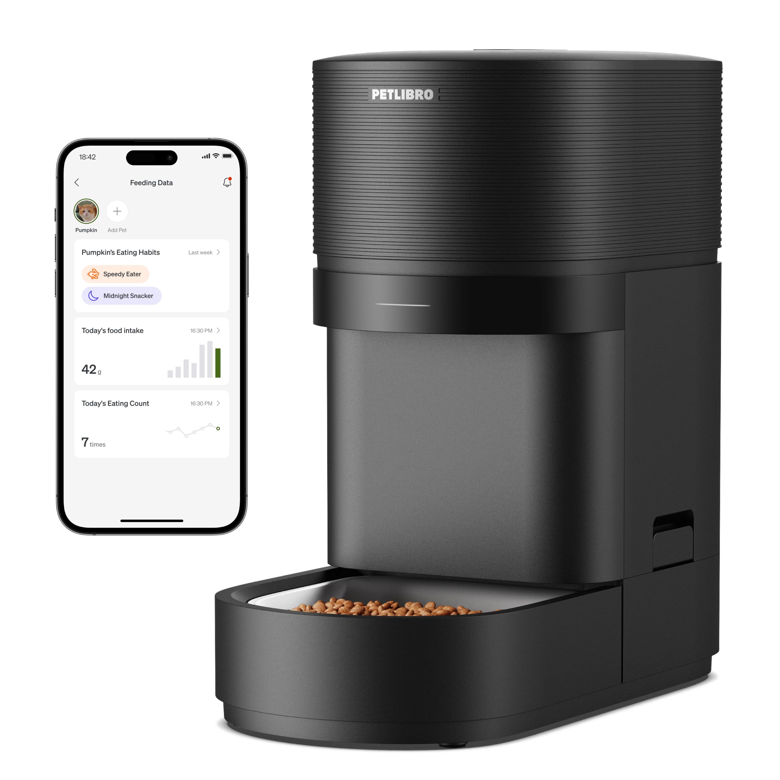 Automatic Cat Feeder | Smart Scale Tracks Actual Food Intake, 5G & 2.4G WiFi, 5L Automati…